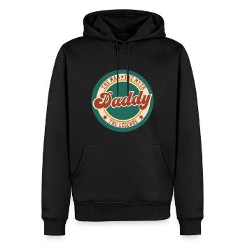 Papa der Mann der Mythos die Legende zitieren Humor - Männer Premium Bio Hoodie - Schwarz - Vorne - Nico (187cm)