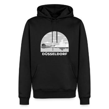 Dusseldorf City Skyline Allemagne Düsseldorf - Sweat à capuche Premium bio Homme - noir - Devant - Nico (187cm)