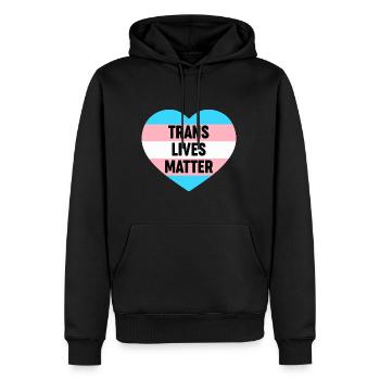Es gibt mehr als 2 Geschlechter Trans Lives Matter - Männer Premium Bio Hoodie - Schwarz - Vorne - Nico (187cm)