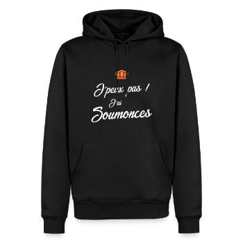 Je peux pas j'ai soumonces - carnaval - Sweat à capuche Premium bio Homme - noir - Devant - Nico (187cm)