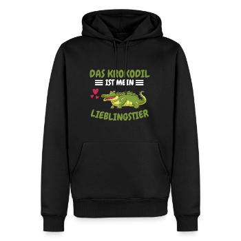 Das Krokodil ist mein Lieblingstier Krokodil - Männer Premium Bio Hoodie - Schwarz - Vorne - Nico (187cm)