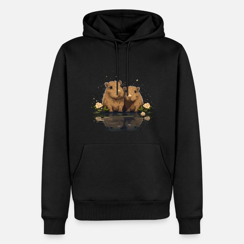 Capybaras capybara - Sweat à capuche Premium bio Homme - noir