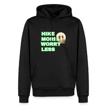 Mehr wandern - Männer Premium Bio Hoodie - Schwarz - Vorne - Nico (187cm)