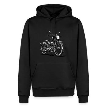 Klassik Motorrad - Männer Premium Bio Hoodie - Schwarz - Vorne - Nico (187cm)