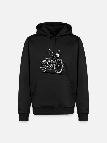 Klassik Motorrad - Männer Premium Bio Hoodie - Schwarz