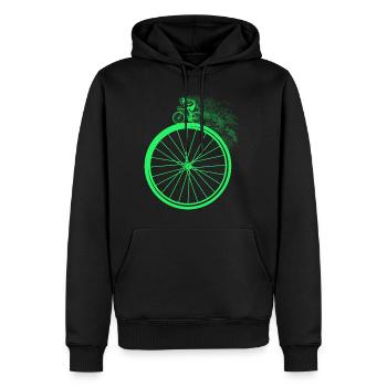Biker Mann - Männer Premium Bio Hoodie - Schwarz - Vorne - Nico (187cm)