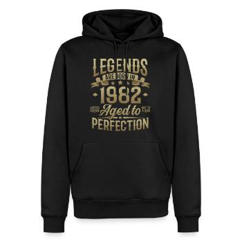 Né en 1982 Legends Cadeau d’anniversaire - Sweat à capuche Premium bio Homme - noir - Devant - Nico (187cm)
