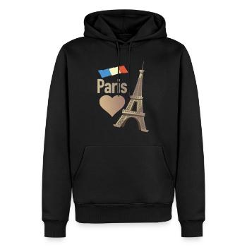 Paris - Sweat à capuche Premium bio Homme - noir - Devant - Nico (187cm)