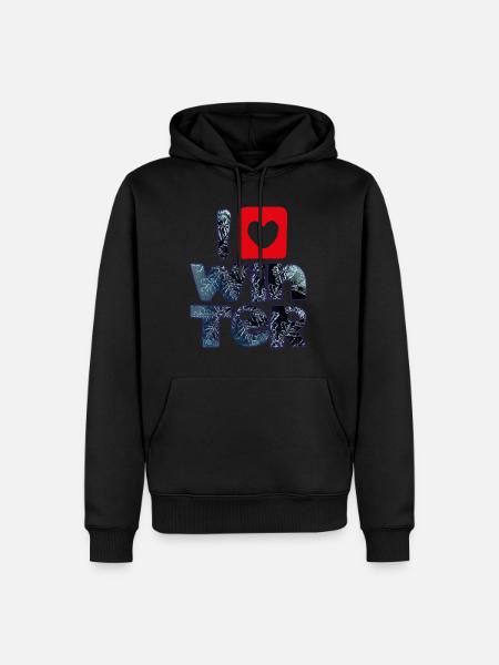 Wintermots mit Schneeflocken für Winterfans - Männer Premium Bio Hoodie - Schwarz