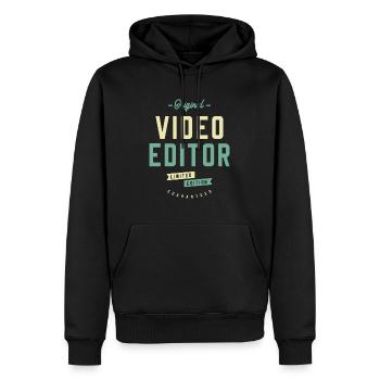 Video Editor Job Title Profession Birthday Worker - Men’s Premium Organic Hoodie - black - Front - Nico (187cm)