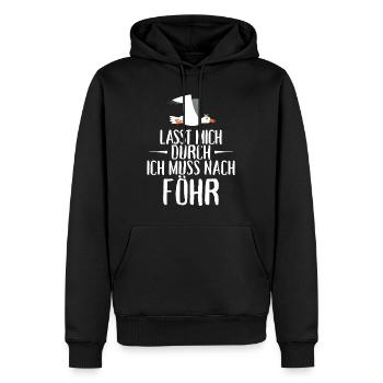Lasst mich durch nach Föhr Möwe Sonne Strand Meer - Männer Premium Bio Hoodie - Schwarz - Vorne - Nico (187cm)