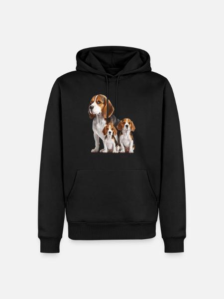 Beagle Family - Men’s Premium Organic Hoodie - black