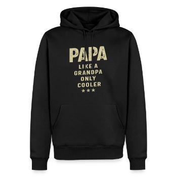 Papa wie ein Opa, nur cooler - Opa - Männer Premium Bio Hoodie - Schwarz - Vorne - Nico (187cm)