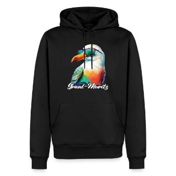 Graal Müritz Urlaub coole Möwe mit Sonnenbrille - Männer Premium Bio Hoodie - Schwarz - Vorne - Nico (187cm)