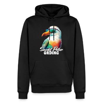 St. Peter Ording Holiday Seagull avec lunettes de soleil - Sweat à capuche Premium bio Homme - noir - Devant - Nico (187cm)