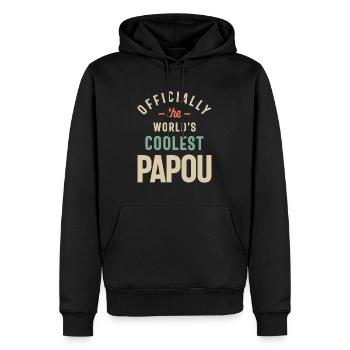 Officially the World's Coolest Papou - Grandpa - Men’s Premium Organic Hoodie - black - Front - Nico (187cm)