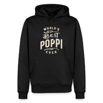 Die beste Poppi der Welt aller Zeiten - Papa, Opa lustig - Männer Premium Bio Hoodie - Schwarz - Vorne - Nico (187cm)