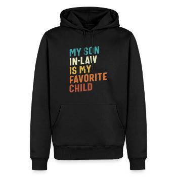 Lustig - Mein Schwiegersohn: Mein Lieblingskind - Männer Premium Bio Hoodie - Schwarz - Vorne - Nico (187cm)