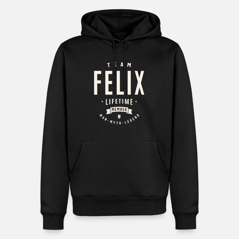 Team Felix Lebenslanges Mitglied - Männer Premium Bio Hoodie - Schwarz