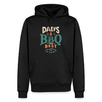 Papas BBQ - Opa genehmigt! Vatertag - Männer Premium Bio Hoodie - Schwarz - Vorne - Nico (187cm)