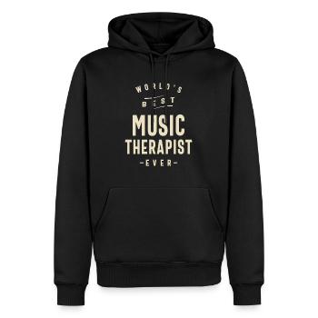 World's Best Music Therapist - Men’s Premium Organic Hoodie - black - Front - Nico (187cm)