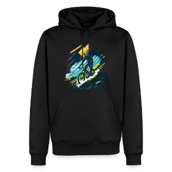 VTT Descente VTT - Sweat à capuche Premium bio Homme - noir - Devant - Nico (187cm)