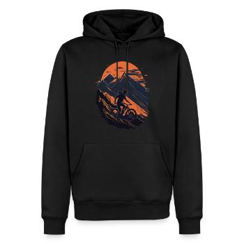 VTT Descente VTT - Sweat à capuche Premium bio Homme - noir - Devant - Nico (187cm)