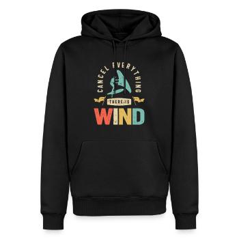 Cancel everything there is wind - Wing Foil - Men’s Premium Organic Hoodie - black - Front - Nico (187cm)