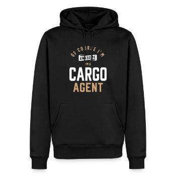 Natürlich bin ich großartig, ich bin ein Frachtagent - Männer Premium Bio Hoodie - Schwarz - Vorne - Nico (187cm)