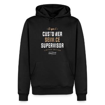 Superviseur du service à la clientèle d’origine - Sweat à capuche Premium bio Homme - noir - Devant - Nico (187cm)