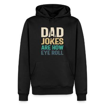 Papa-Witze - Wie Augenrollen, Vater weiß es am besten - Männer Premium Bio Hoodie - Schwarz - Vorne - Nico (187cm)