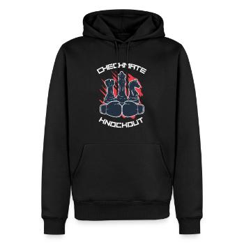 Schach und Boxen Chess Boxing Checkmate Knockout - Männer Premium Bio Hoodie - Schwarz - Vorne - Nico (187cm)
