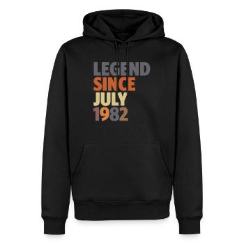 41 ans Légende 41e anniversaire depuis juillet 1982 - Sweat à capuche Premium bio Homme - noir - Devant - Nico (187cm)