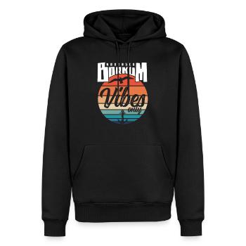 Borkum Northsea Vibes Only - Männer Premium Bio Hoodie - Schwarz - Vorne - Nico (187cm)