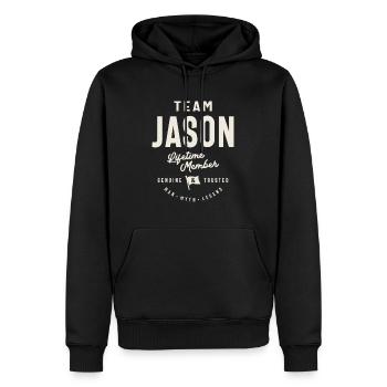Team Jason Lebenslanges Mitglied Jason Name - Männer Premium Bio Hoodie - Schwarz - Vorne - Nico (187cm)