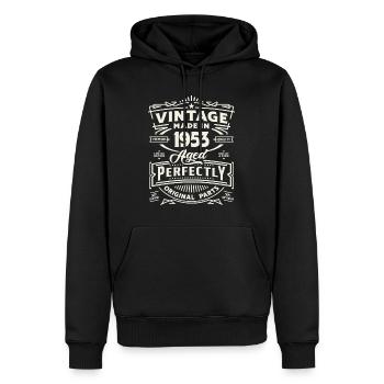 Vintage 70th Birthday Décorations Drôle 1953 Naissance - Sweat à capuche Premium bio Homme - noir - Devant - Nico (187cm)
