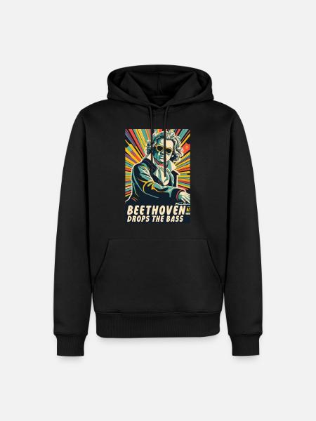 Beethoven Drops the Bass DJ - Men’s Premium Organic Hoodie - black