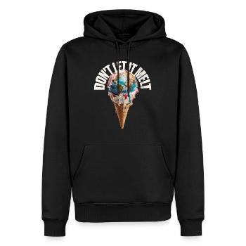 Schmelzende Erde im Eishörnchen Don't let it melt - Männer Premium Bio Hoodie - Schwarz - Vorne - Nico (187cm)
