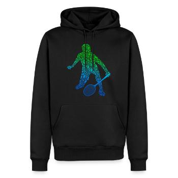 Joueurs de badminton Badminton Enfants - Sweat à capuche Premium bio Homme - noir - Devant - Nico (187cm)