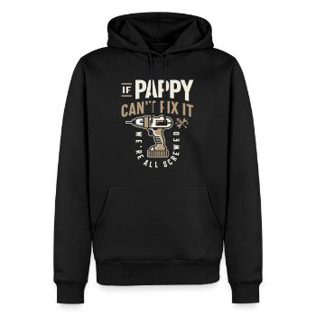 If Pappy Cant Fix It Were All Screwed Grandpa - Men’s Premium Organic Hoodie - black - Front - Nico (187cm)