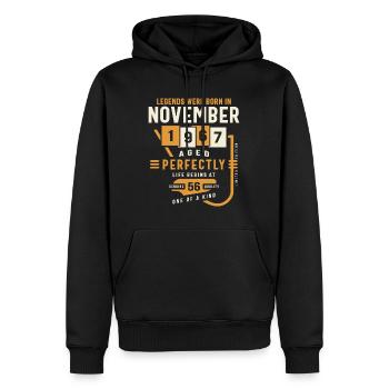November 1967 56th Birthday Gifts 56 Year Old - Men’s Premium Organic Hoodie - black - Front - Nico (187cm)