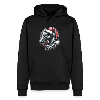 Cheval de Noël tête de cheval Graffiti Style - Sweat à capuche Premium bio Homme - noir - Devant - Nico (187cm)