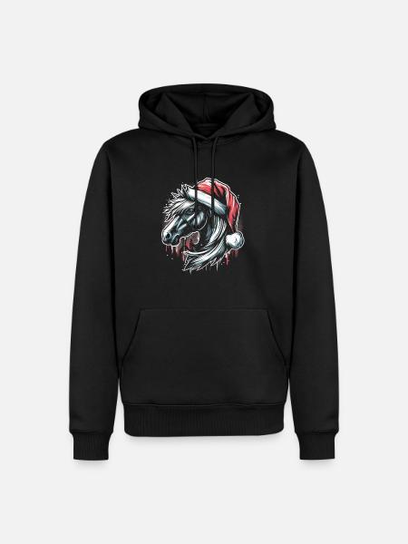 Weihnachten Pferd Pferdekopf Graffiti Style - Männer Premium Bio Hoodie - Schwarz