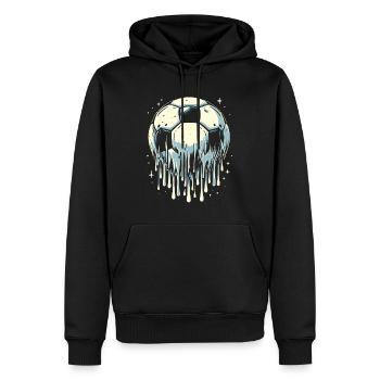 Football fondant - Sweat à capuche Premium bio Homme - noir - Devant - Nico (187cm)