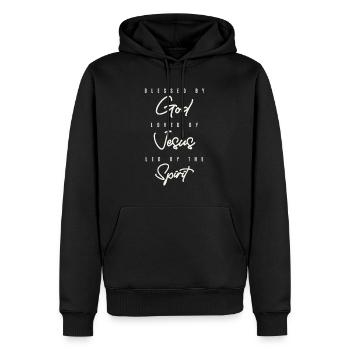 God Loved Jesus Led Spirit - Christian Quote - Men’s Premium Organic Hoodie - black - Front - Nico (187cm)