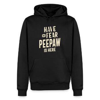Fearless Peepaw Le Héros - Papa Grand-Père - Sweat à capuche Premium bio Homme - noir - Devant - Nico (187cm)