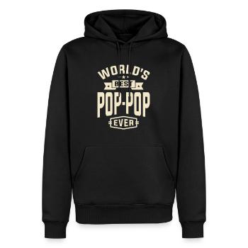 World's Best Pop-Pop - Dad Grandpa - Men’s Premium Organic Hoodie - black - Front - Nico (187cm)
