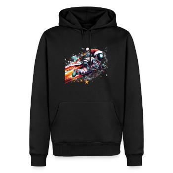 Super Père Noël en tant qu’astronaute dans l’espace - Sweat à capuche Premium bio Homme - noir - Devant - Nico (187cm)