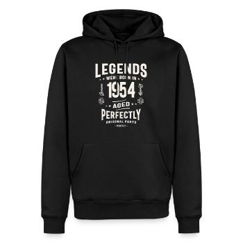 1954 69e anniversaire cadeaux 69 ans hommes femmes - Sweat à capuche Premium bio Homme - noir - Devant - Nico (187cm)