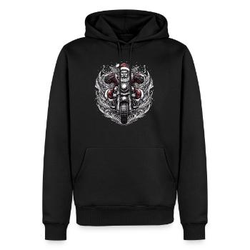 Motorbike Santa Clause Riding home for Christmas - Männer Premium Bio Hoodie - Schwarz - Vorne - Nico (187cm)